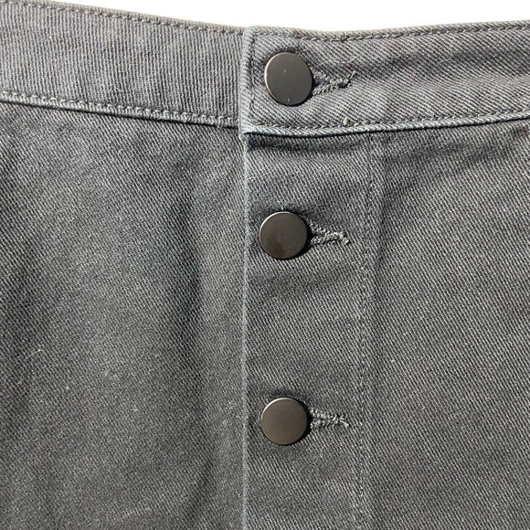 American Apparel Button Down Front Denim Jean Skirt Small Jet Black Retro Goth - Picture 4 of 7